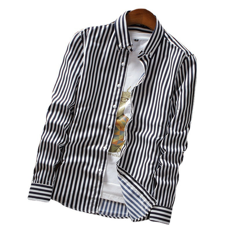 Herren Langarmhemd mit feinen Streifen Modern Elegant