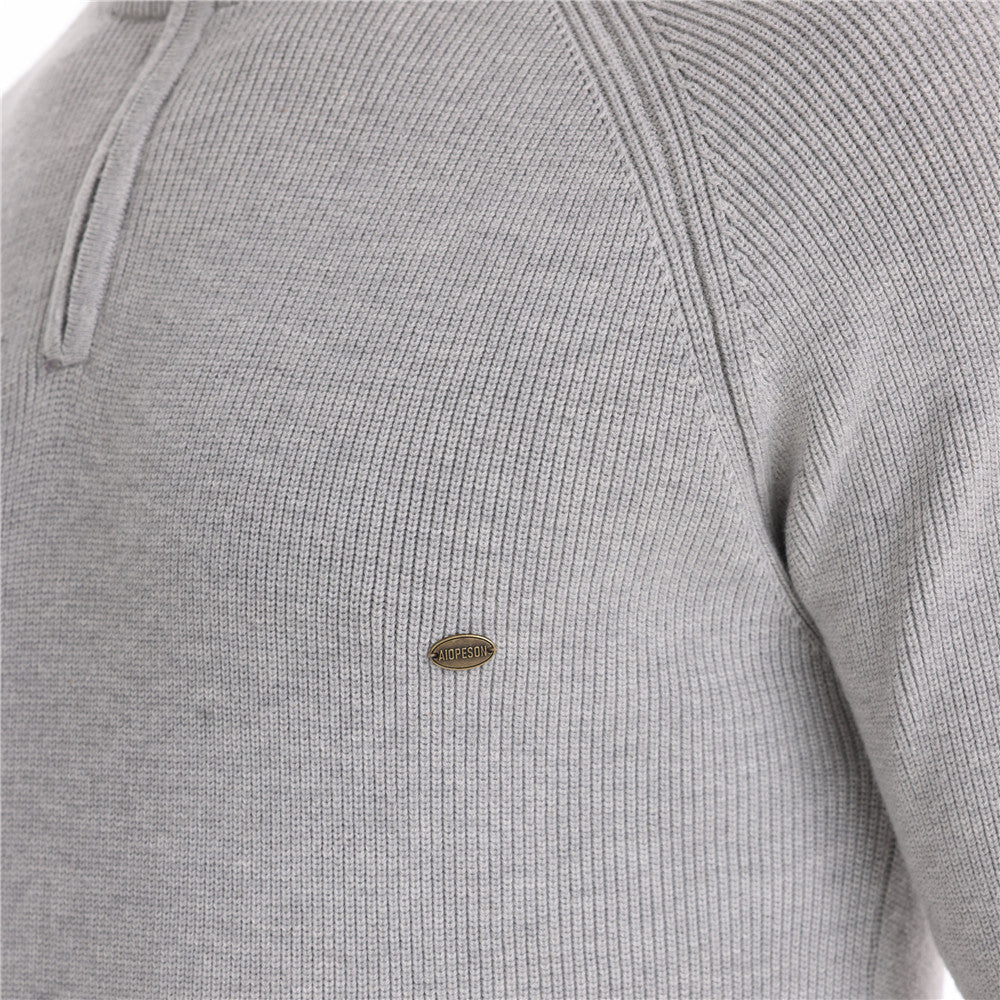 Herren Strickpullover Sportlich Halbzipp Reißverschluss