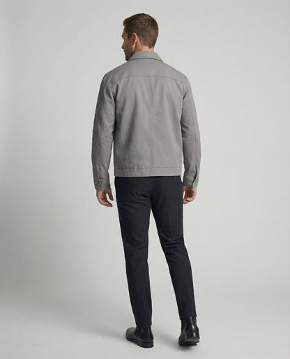 Herren Zip-Jacke Slim Fit mit Hemdkragen und Reißverschluss