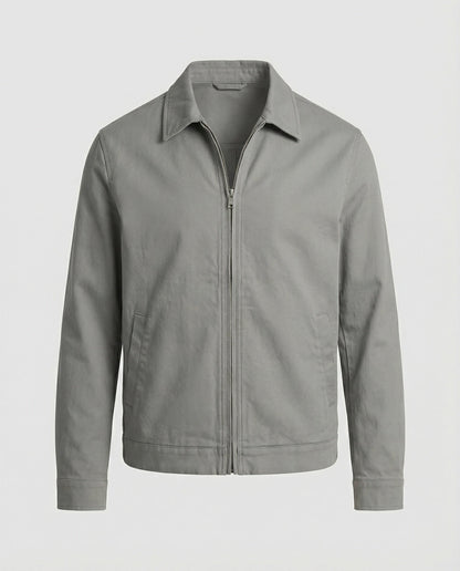 Herren Zip-Jacke Slim Fit mit Hemdkragen und Reißverschluss