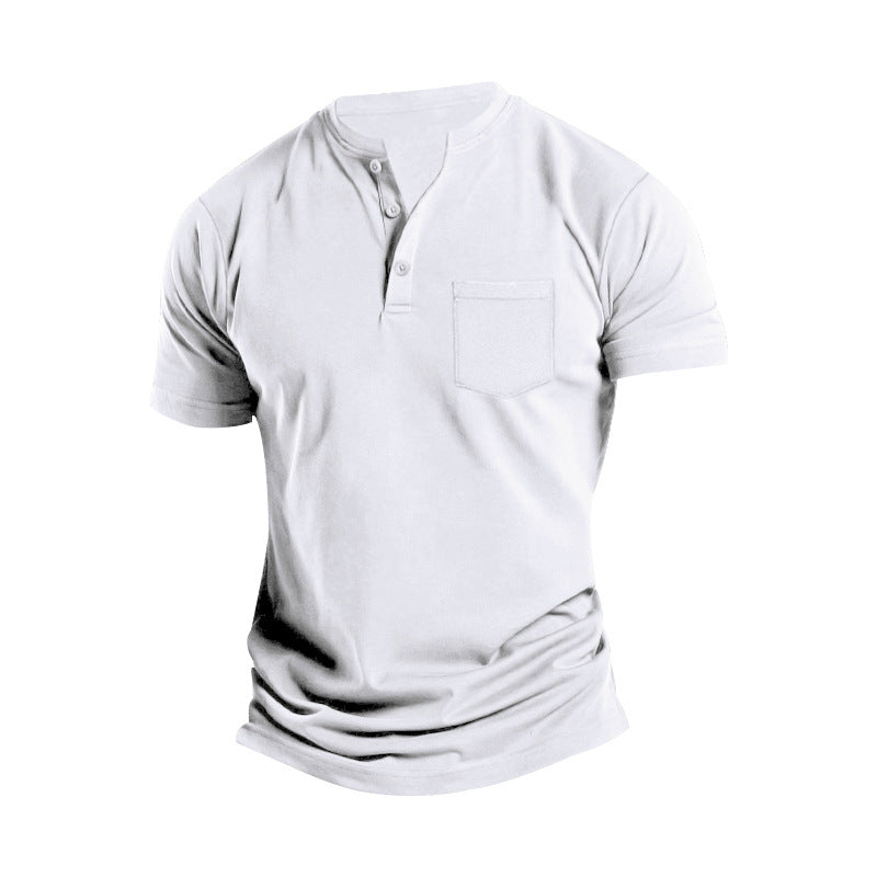 Herren T-Shirt Kurzarm mit Brusttasche Modern Sportlich