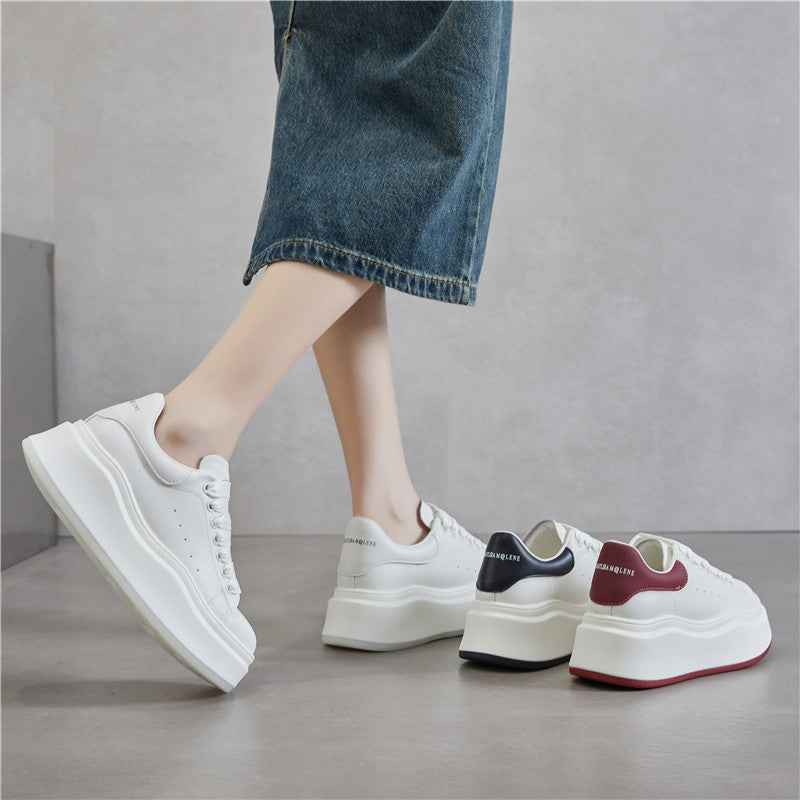 Damen Plateau Sneaker Hoch Modisch Elastisch