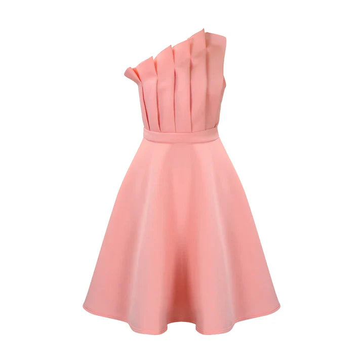Damen Kleid One-Shoulder Schick Elegantes Abendkleid
