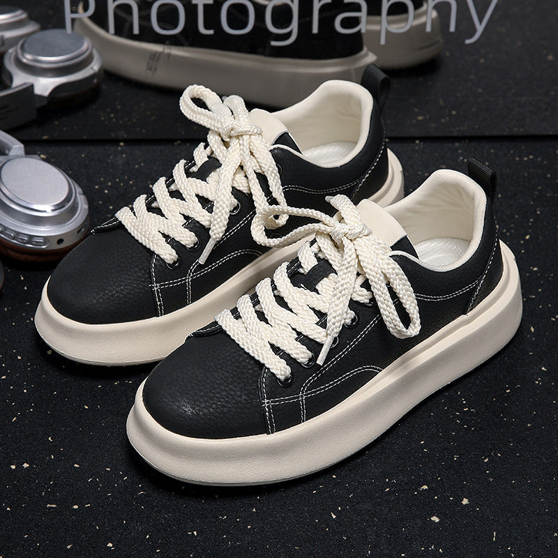 Damen Sneaker Sportlich Robust Leder Schuhe