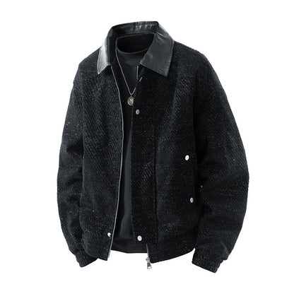 Herren Bomberjacke Trendig Modern Schwarz