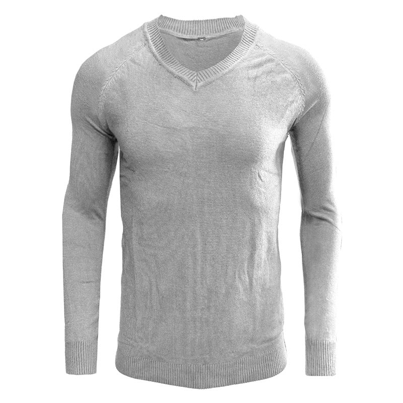 Herren Pullover V-Ausschnitt Weich Strick Eleganz