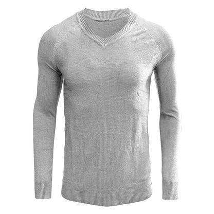 Herren Pullover V-Ausschnitt Weich Strick Eleganz