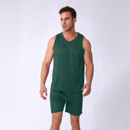 Herren Sport Tanktop Leicht Atmungsaktiv mit Shorts