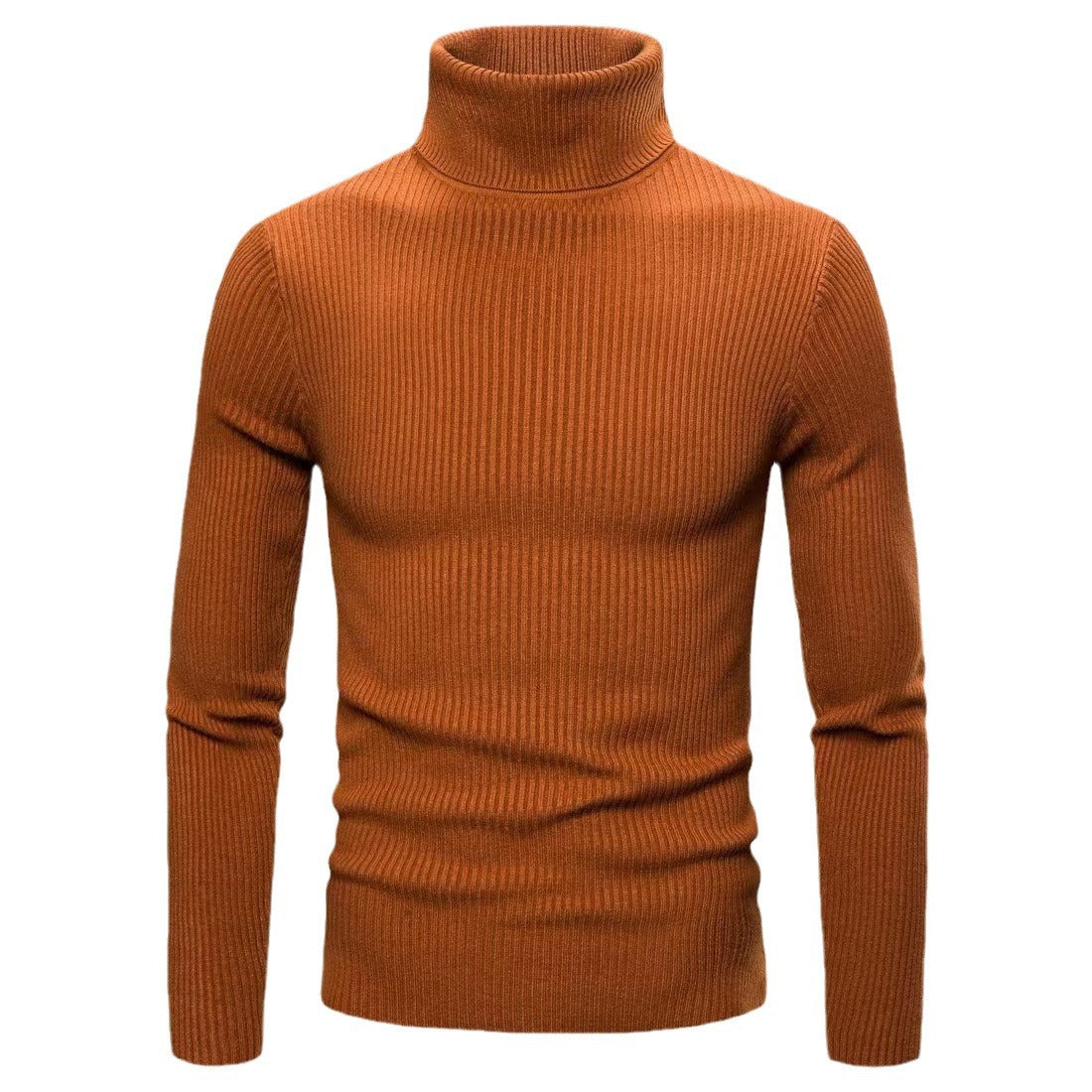 Herren Rollkragenpullover Feinripp Modern Geschnürt