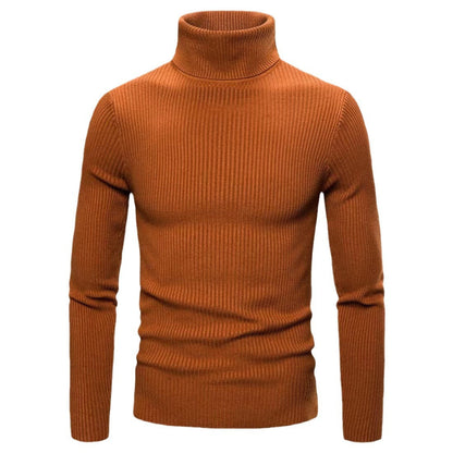 Herren Rollkragenpullover Feinripp Modern Geschnürt