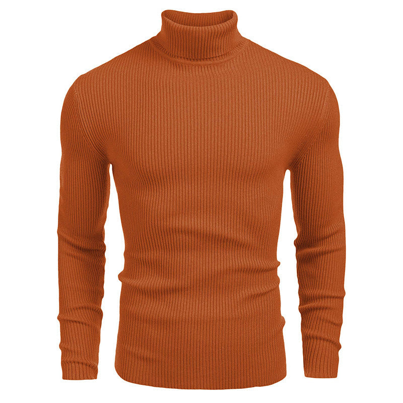 Herren Stehkragenpullover Feinripp Optik Elegant