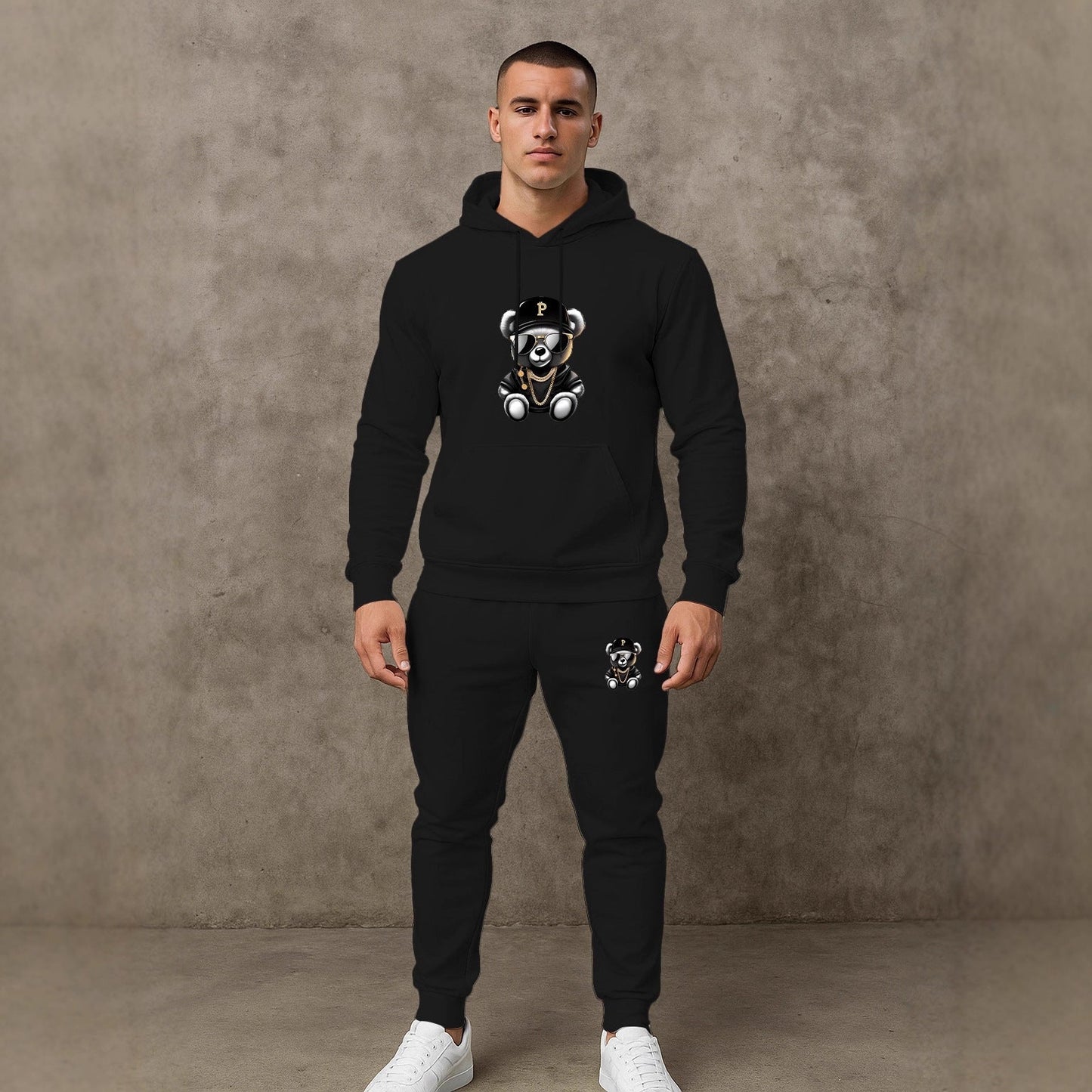 Herren Hoodie Set Streetwear Style Schwarz - BerlinGlamour