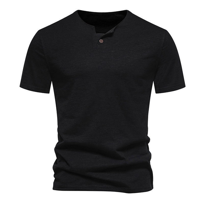 Herren Kurzarm-Shirt Elegantes Knopfdesign Modern