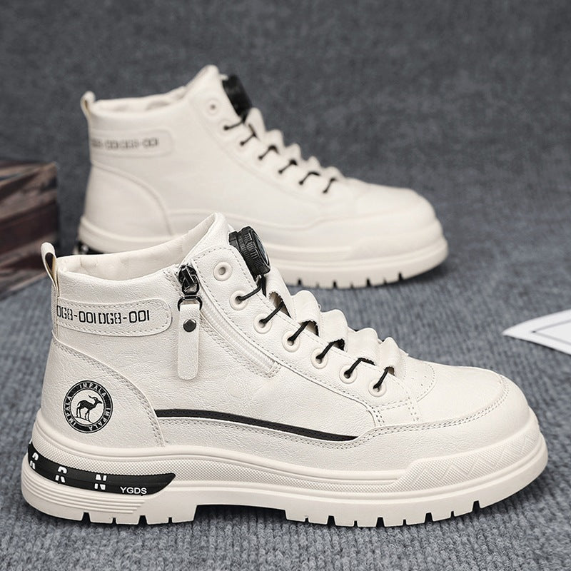Damen Sneaker High-Top Modisch Schnellschnürung Schwarz