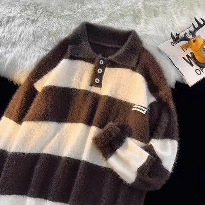 Damen Strickpullover Kuschelig Weich mit Polokragen