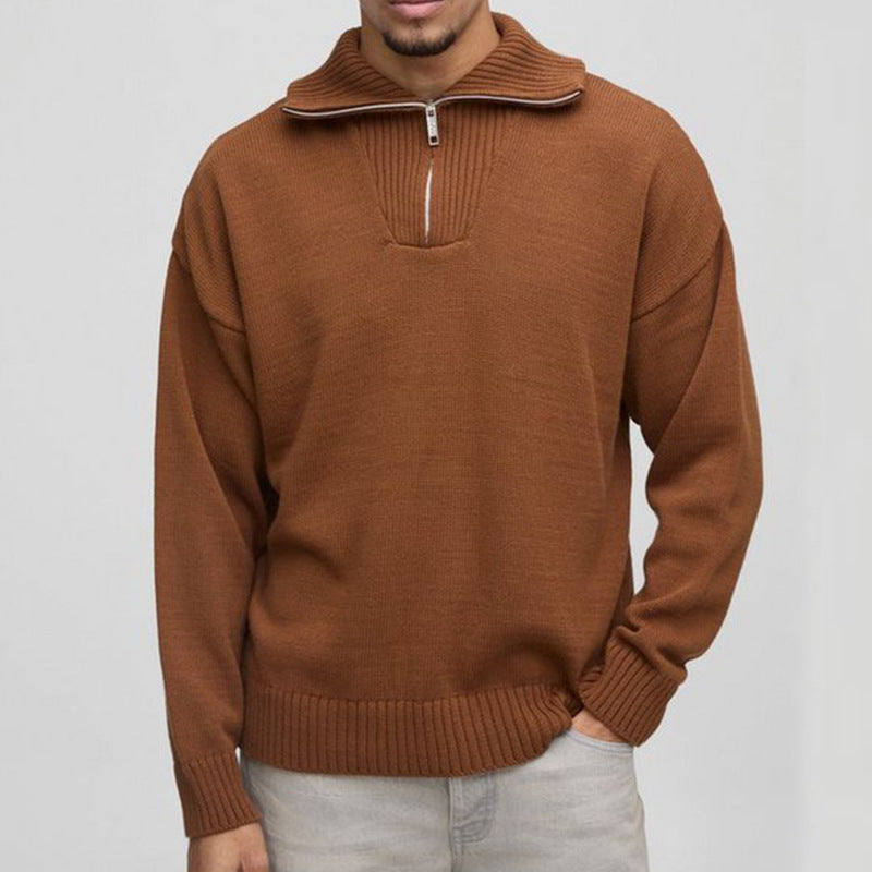 Herren Sweater Kurz Reißverschluss Modern Casual - BerlinGlamour