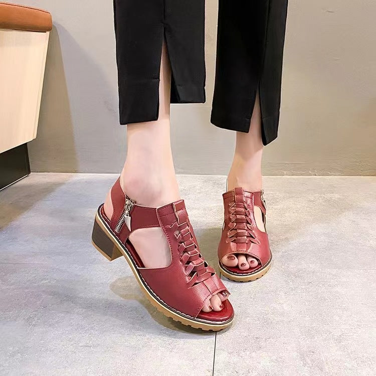Damen Sandalen mit Absatz Orthopädisch Bequem Spitze
