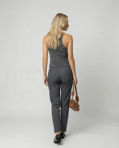 Slim Fit Weste Grau Punktmuster Elegante Herrenweste