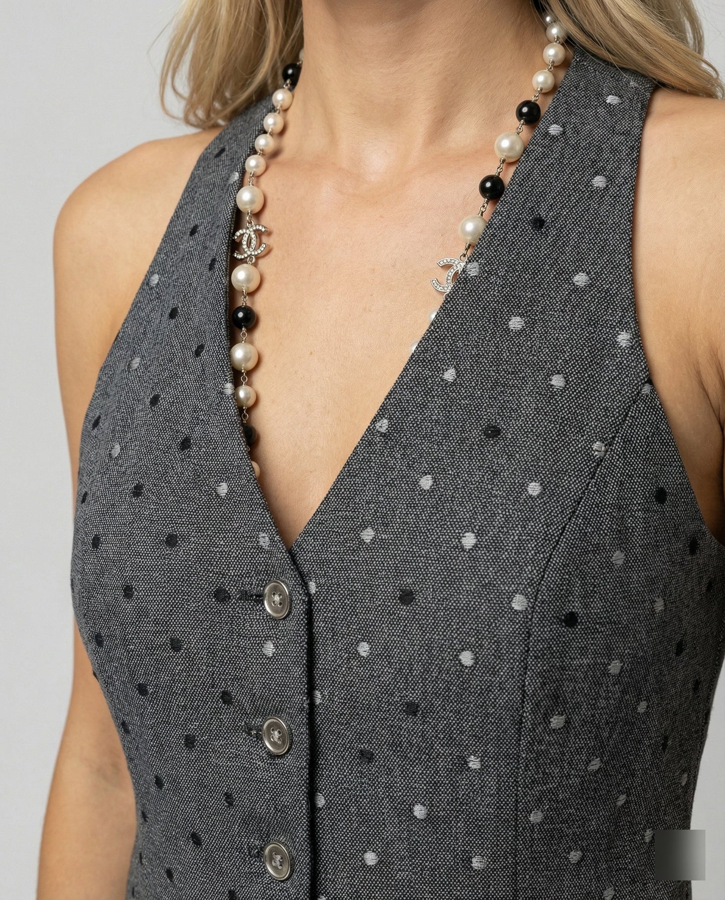 Slim Fit Weste Grau Punktmuster Elegante Herrenweste
