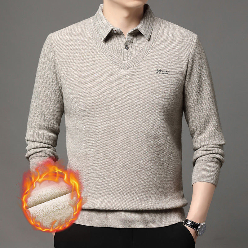 Herren Pullover Eleganter V-Ausschnitt Klassisch Berlin Style