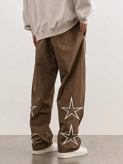 Herren Chino-Hose Mit Sternen-Muster Trendig Urban