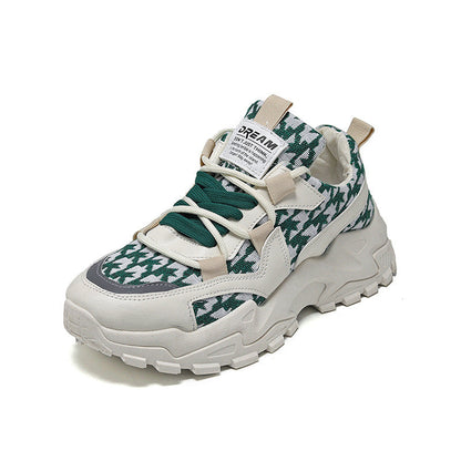 Damen Sneaker Chunky Komfortabel Karomuster