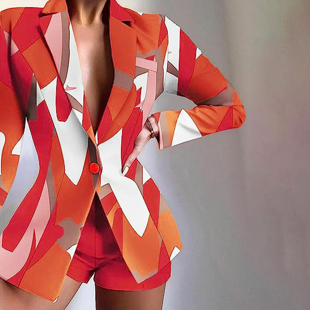 Damen Blazer Kurzmodell Auffällig Bunt Berlin Style