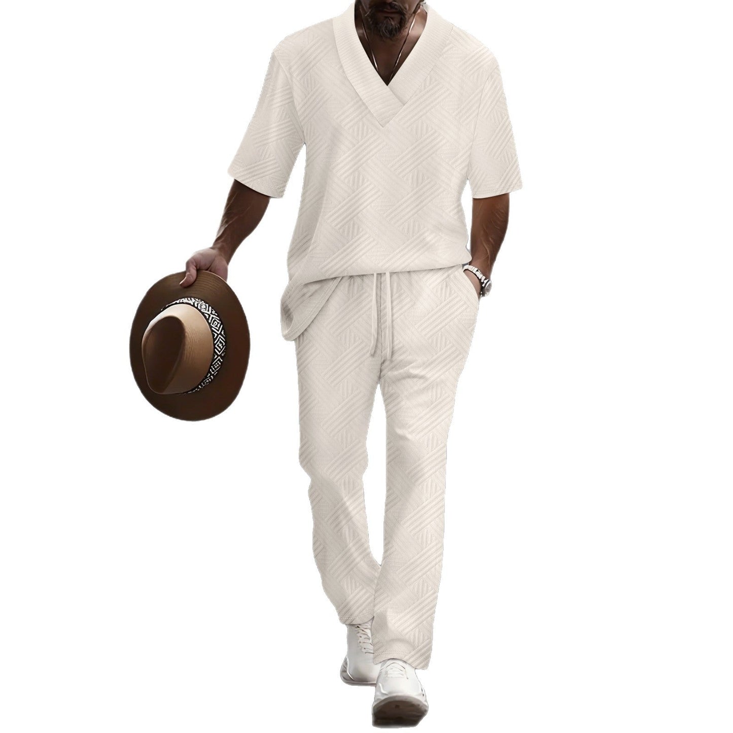 Herren Freizeitanzug Modern V-Ausschnitt Muster Trend