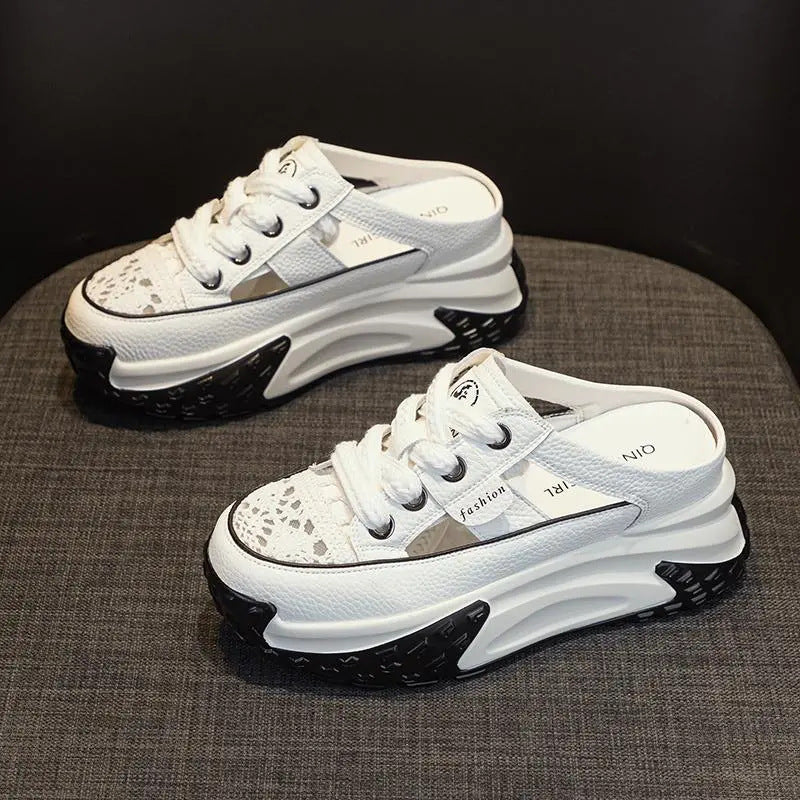 Damen Sneaker Offene Ferse Rutschfest Schuhe Sportlich - BerlinGlamour