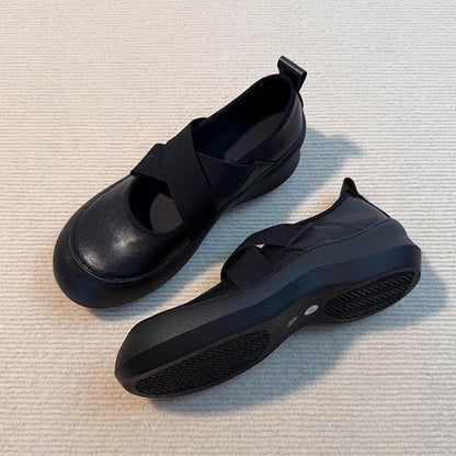 Damen Ballerinas Komfort Sohle Elastisch Weich