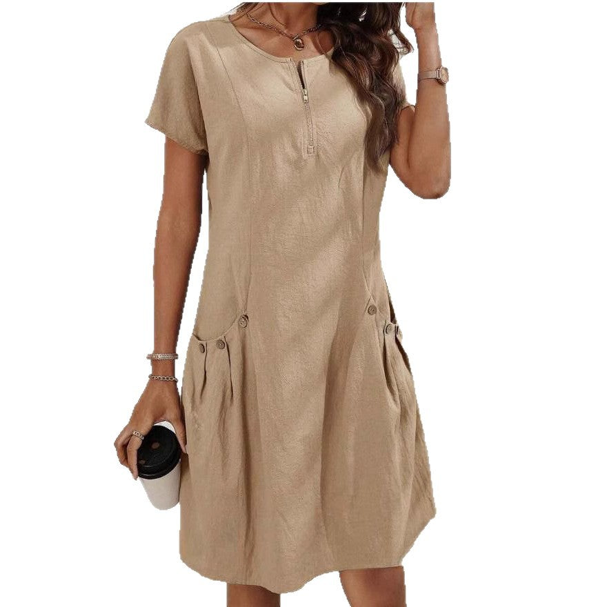 Damen Freizeitkleid mit Reißverschluss Bequem