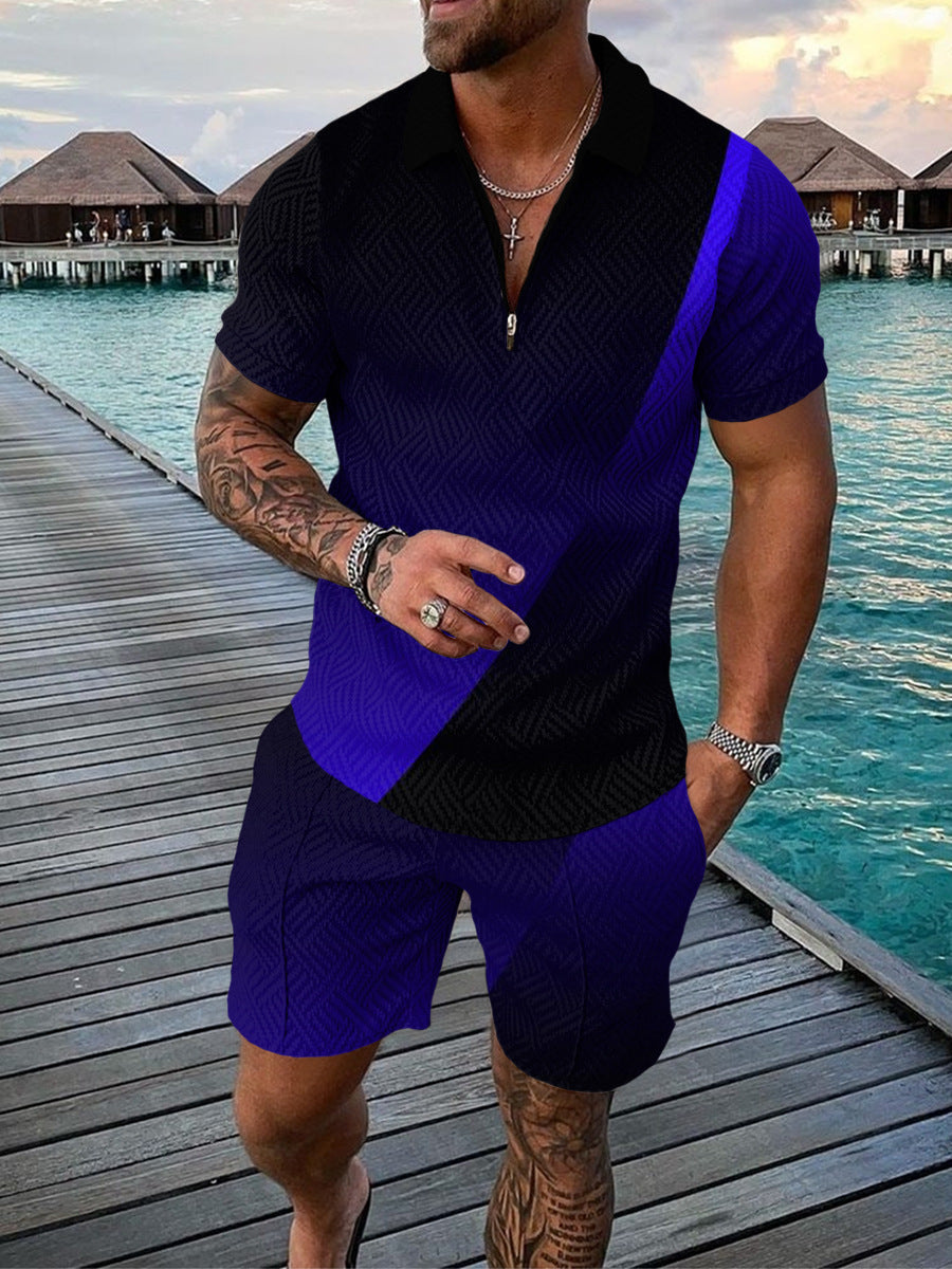 Herren Kurzarm Anzug Modern Berlin Style Slim Fit