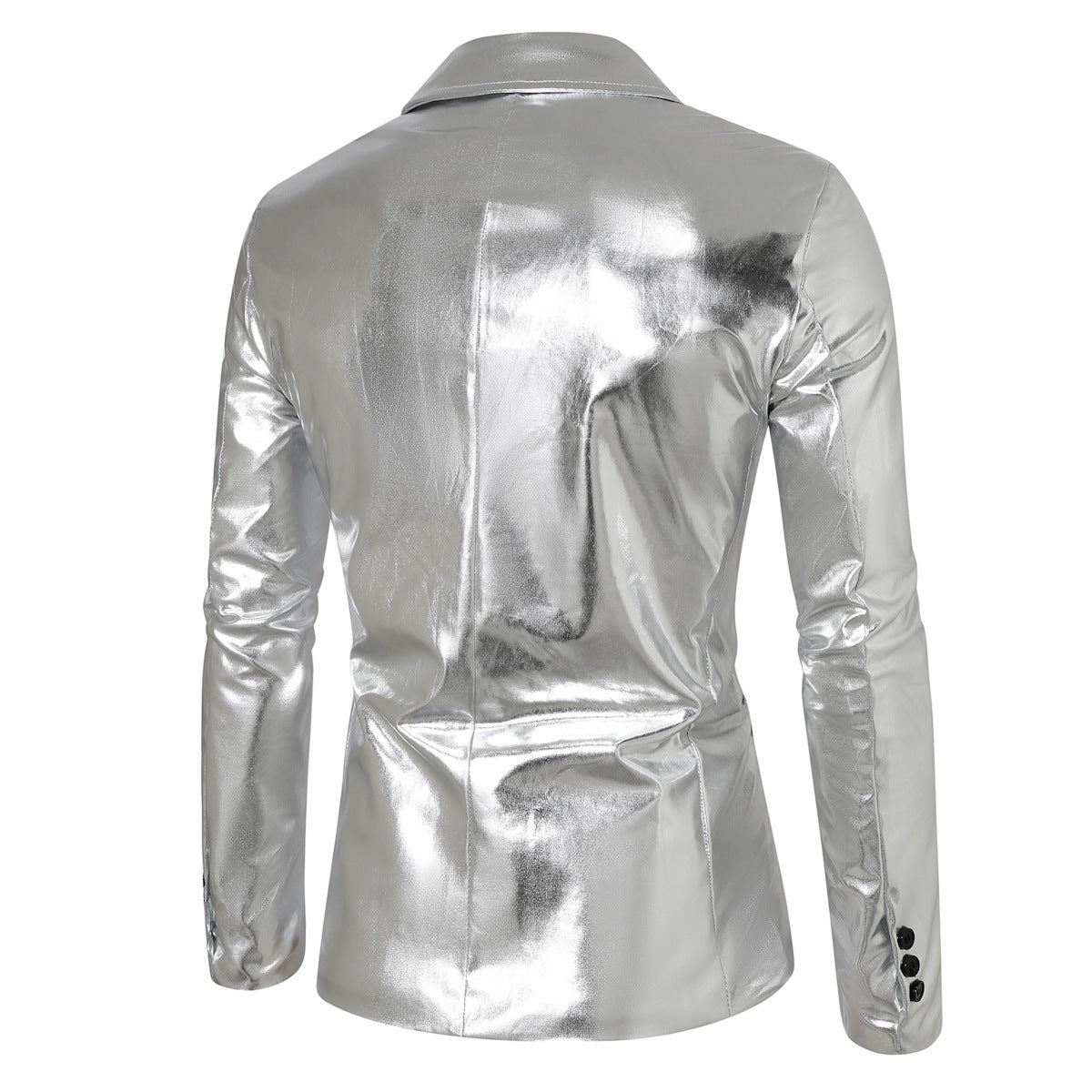 Herren Blazer Pailletten Glänzend Doppelter Knopf