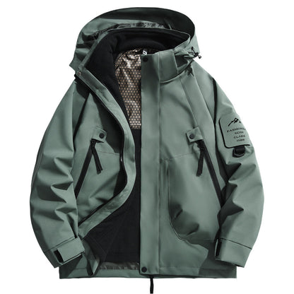 Herren Outdoorjacke Wetterfest Isoliert Kapuze Verstellbar
