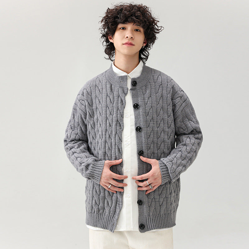 Herren Cardigan Grobstrick Mit Knöpfen Bequem Elegant