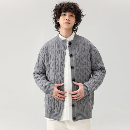 Herren Cardigan Grobstrick Mit Knöpfen Bequem Elegant