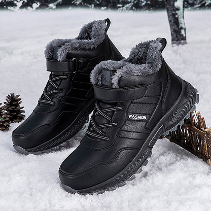 Damen Winterstiefel Warm Gefüttert Rutschfest Klettverschluss