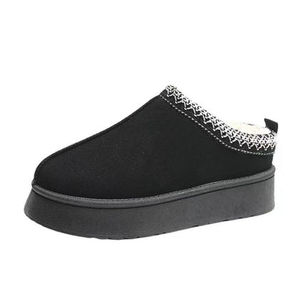 Damen Hausschuhe Warm mit Strickrand und weicher Sohle