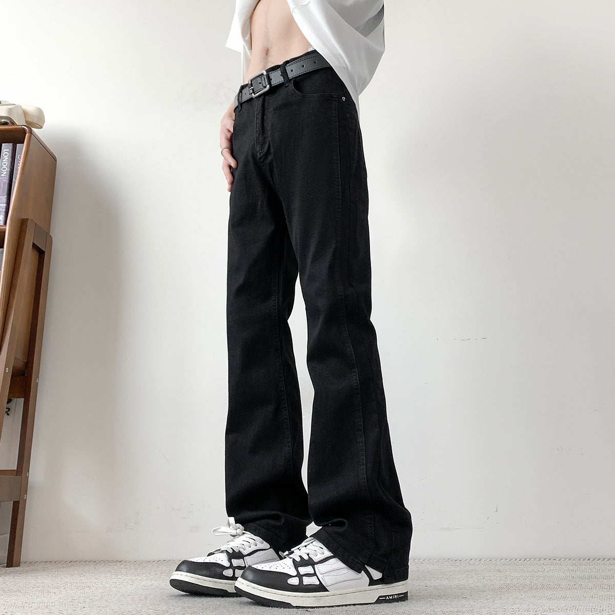 Lässige Herren Jeans Bequem Weit Geschnitten