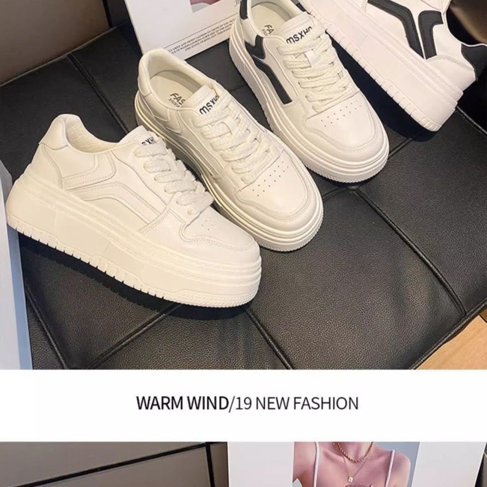 Damen Sneaker Plattform Schuhe Modisch Kontrast