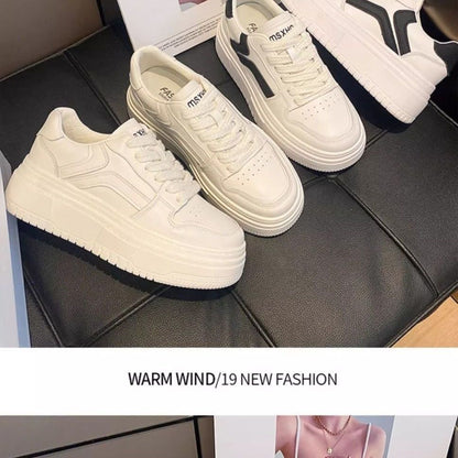 Damen Sneaker Plattform Schuhe Modisch Kontrast