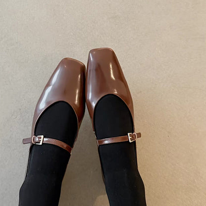 Damen Ballerinas Elegante Mary Jane Schuhe Komfortabel