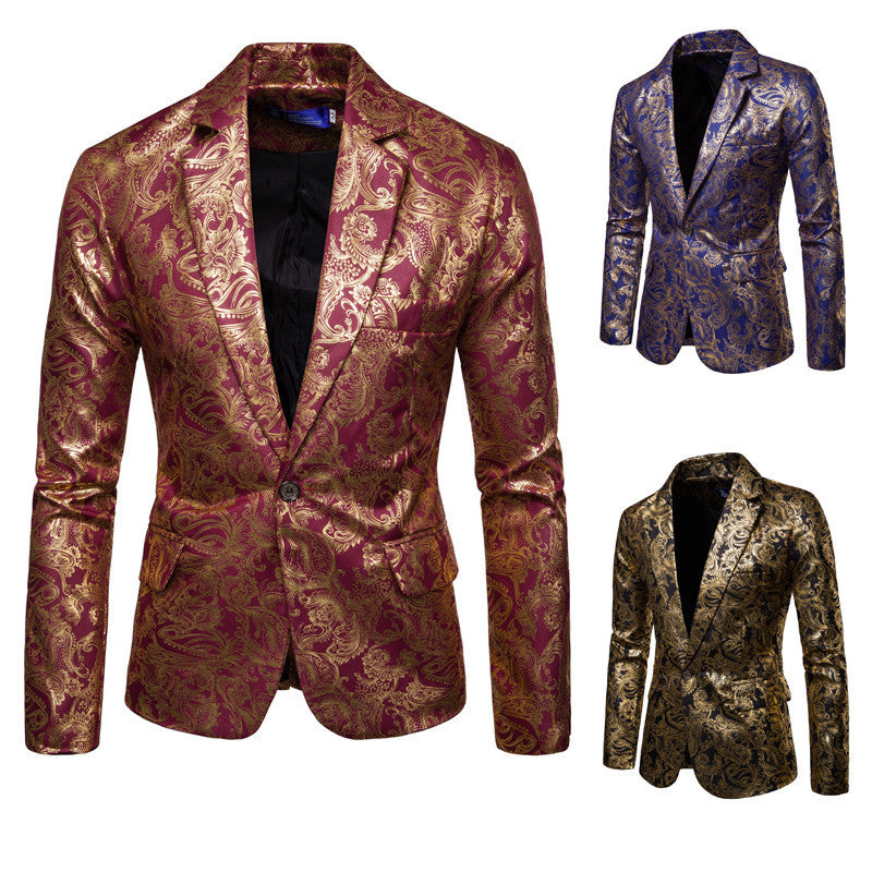 Herren Blazer Modern mit Pailletten Goldfarben Elegant - BerlinGlamour