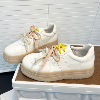 Damen Sneaker Plateau Komfortschuhe Farbenfroh Schnürsenkel