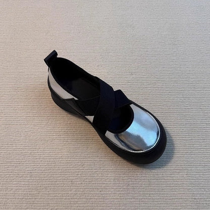 Damen Ballerinas Komfort Sohle Elastisch Weich