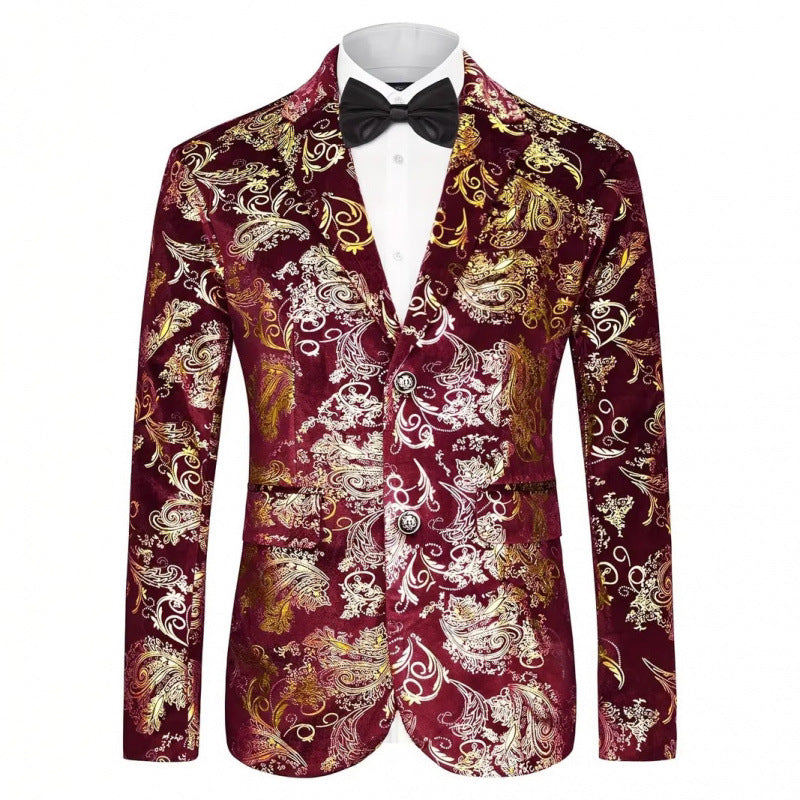Herren Blazer Samt mit Floralmuster Elegant