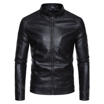 Herren Lederjacke Kunstleder Schwarz mit Nieten Schulterteil - BerlinGlamour