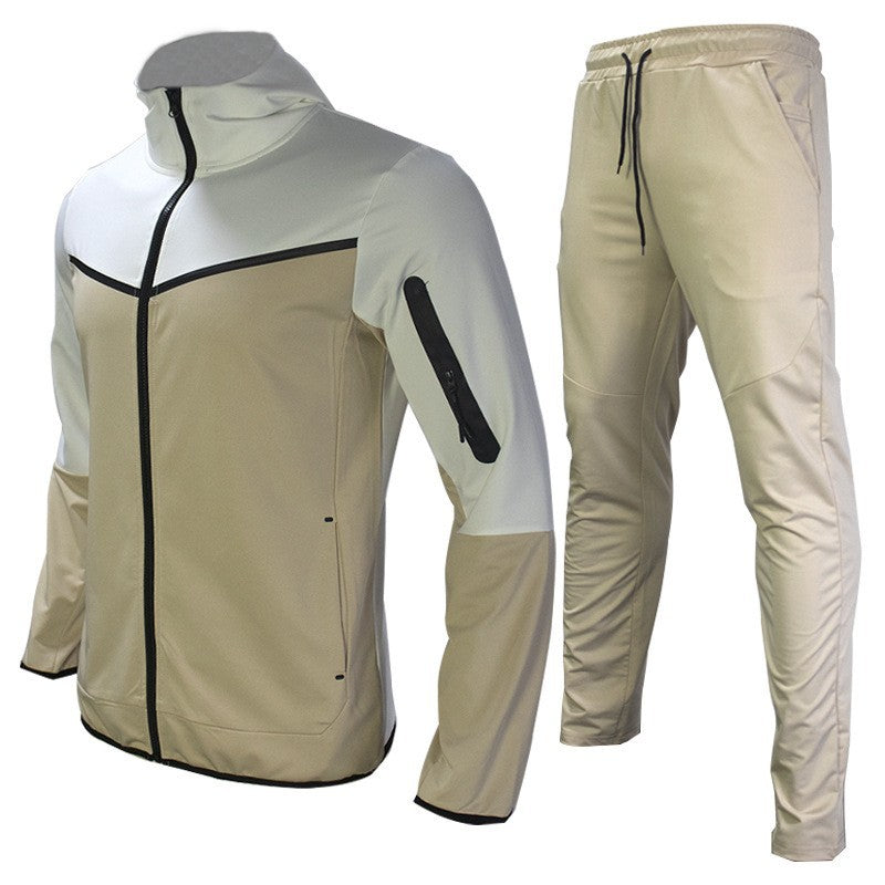 Herren Sport Hoodie Set Atmungsaktiv Modern Kontrast