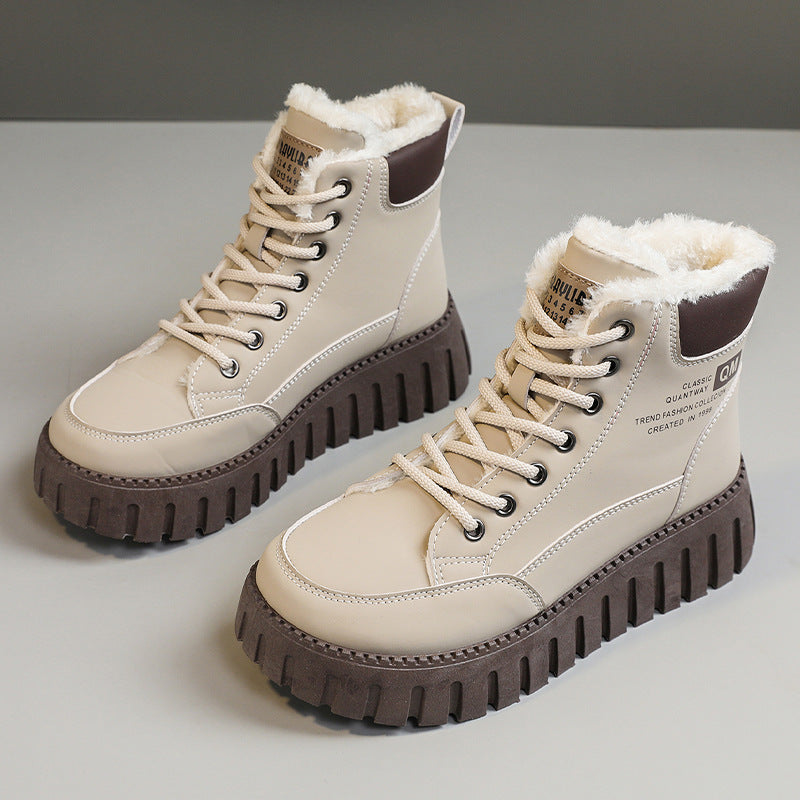 Damen Winterboots Schnürboots Flauschig Warm