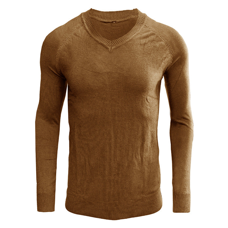 Herren Pullover V-Ausschnitt Weich Strick Eleganz